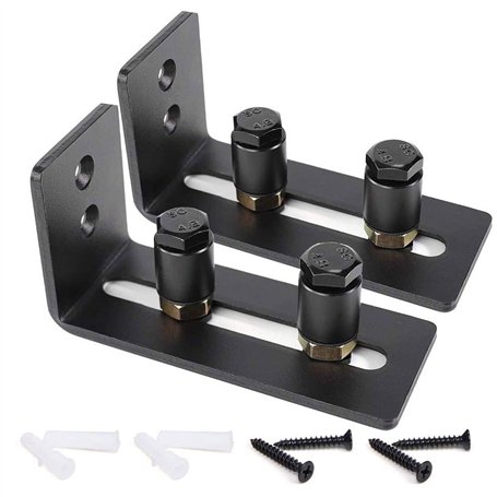 Lot de 2 rouleaux de guidage au sol réglables pour bas de porte coulissante - Noir - Super lisse et silencieux - Facile à instal