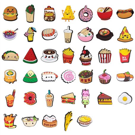 40 Pièces Accessoires De Chaussures en Forme De Nourriture