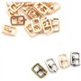 Yulakes Lot de 80 mini sangles à boucle en alliage rectangulaires Adjuster Tri-Glide Slides en métal Boucle de ceinture Boucle e