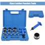 13 pièces ensemble de poinçonnage creux avec poignée outil de poinçon de ceinture en cuir robuste poinçon en cuir poinçon de tra