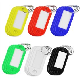 24 Porte Clef Etiquette, Porte-Clés en Plastique 6 Couleurs, Porte clés couleur étiquette Inscriptibles pour clés de maison, éti 24 Porte Clef Etiquette