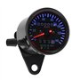 Odomètre de Moto, rétroéclairage LED 12 V Moto Double tachymètre Odomètre Compteur de Vitesse Kit de jauge Cafe Racer