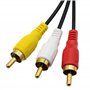 Câble répartiteur audio vidéo 3 RCA femelles vers 6 RCA mâles, adaptateur AV pour TV, DVD, décodeur, etc. - 0,3 m.