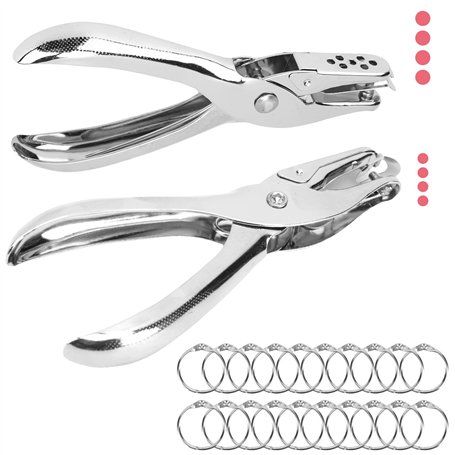 NIUQIGE Perforatrice de Papier - Lot de 2 avec Diamètres de Trou de 3mm et 6mm - Accessoire Bureau pour Étiquettes