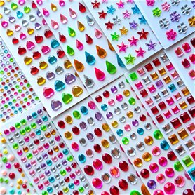 2225 Pièces Strass Visage, paillettes visage festival, Strass Auto-Adhésifs Strass Autocollant Diamant Gem Cristal Acrylique pou 2225 Pièces Strass Visage