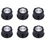 CENPEK Lot de 6 boutons rotatifs argentés pour potentiomètre 3590s de diamètre Diamètre supérieur : 23 mm A03-6,4 mm