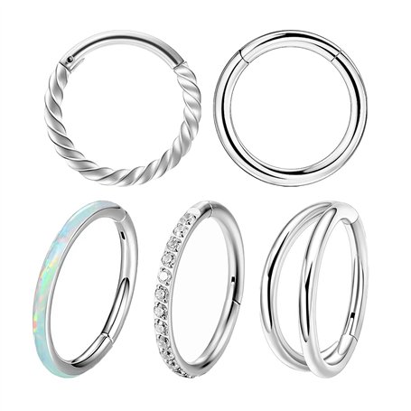 DAZZLUXE Lot de 5 anneaux de nez