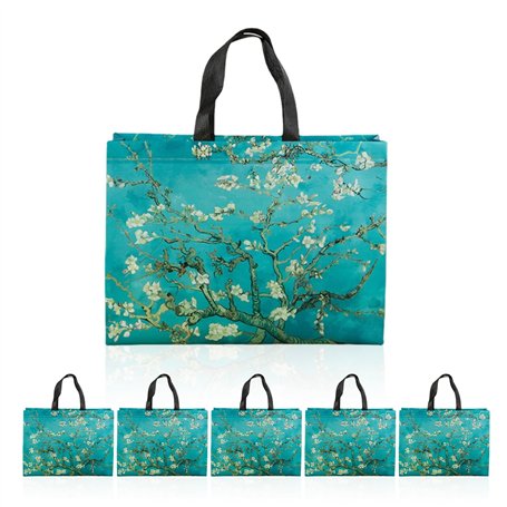 DHSBGWSX Lot de 6 Sacs à Provisions Réutilisables à Fleurs - Imperméables