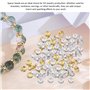 Lot de 400 perles en métal et strass pour bracelet - Accessoires de bricolage - Perles d'espacement en cristal pour la fabricati