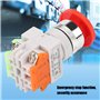 5A 220V 22mm L'arret d'urgence Bouton Poussoir NO/NC Rouge Capuchon Champignon