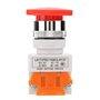 5A 220V 22mm L'arret d'urgence Bouton Poussoir NO/NC Rouge Capuchon Champignon
