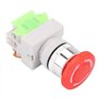 5A 220V 22mm L'arret d'urgence Bouton Poussoir NO/NC Rouge Capuchon Champignon
