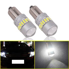 Eseastar Ampoules LED BAX9S H6W Blanc 6000K 12V - 24V Canbus Sans Erreur avec Projecteur pour Feux de Route Feux de Recul Lumièr