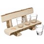 Deggelbam Banc en bois avec verres à liqueur // Verres à shot // Banc à liqueur // Cadeau produit naturel 100 % bio