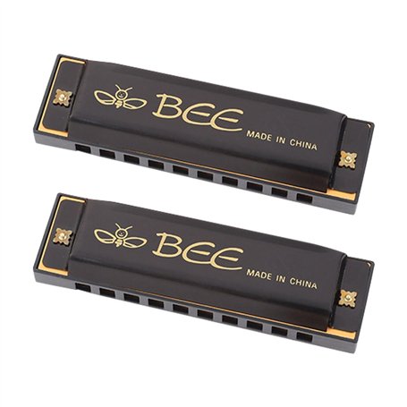 2 Morceaux D'Harmonica En Plastique Noir