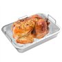 onlyfire Plat à Rôtir avec Grille en INOX, Plat à Four Rectangulaire pour Poulet/Dinde/Volaille/Légumes