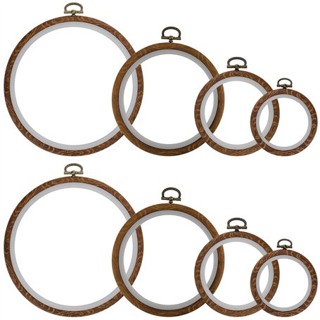 YUENPUN Lot de 8 cadres de bague à broder