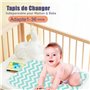Tapis à Langer Bébé Voyage 70x50cm - Portable, Pliable et Lavable en Machine - Léger & Compact