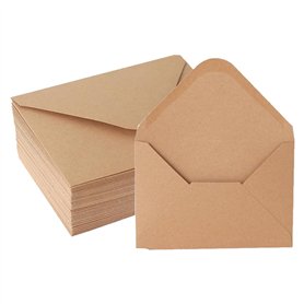 Yolistar 60 Pièces Enveloppes en Papier Kraft Vintage Marron, Fermeture Humide avec Rabat Pointu, B6-17,5 x 12,5 cm 130 g/m², Po Yolistar 60 Pièces Enveloppes en Papier Kraft Vintage Marron