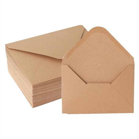 Yolistar 60 Pièces Enveloppes en Papier Kraft Vintage Marron