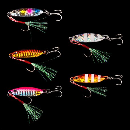 Zasjon 5 pièces Bass Fishing Lure Set Ensemble de leurres de pêche à lachigan 3D Eyes Leurre de pêche Appâts à Appâts artificiel