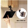 Ledetech Support de Tablette en Aluminium pour iPad iPhone Series,Support à Pince,Support pour Tablettes de 4-11" (Noir)