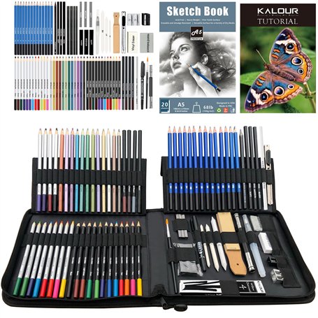 KALOUR 84 Pièces Kit de Dessin et Croquis