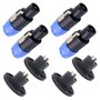 Swpeet Lot de 8 prises de haut-parleur audio à 4 pôles - Verrouillage rotatif - Compatible avec jack Twist Lock - 4 pôles ronds