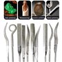 Bestgle 10 Pcs Assortis Mini Lime Diamant Ensemble Aiguille Plate Carrée Forme Ronde Fichiers Riffler pour Bijoutiers En Métal V