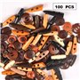 100 Pièces Boutons Ronds en Bois Naturel - Boutons Ovales pour L'artisanat à Coudre Manteau Chandail