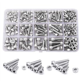 264 Pièces Jeu de Vis et Écrous Boulons à Six Pans Creux et Écrous Vis Mécanique