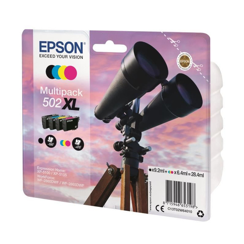 Image secondaire de Epson Multipack 502 XL - Jumelles - Noir, Cyan, Jaune, Magenta (C13T02W64020)