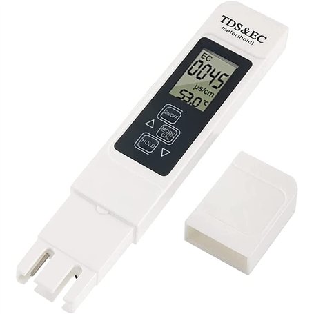 CENPEK TDS EC Testeur professionnel 3 en 1 pour la qualité de l'eau avec écran LCD numérique TDS et EC pour eau potable