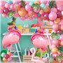 Arche Ballon Anniversaire Tropicaux,Hawaii Ballon Guirlande Arch Anniversaire Fille Tropicale Ballon Tropical Flamant Rose avec 