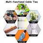 RUIJIE Attache Cable Silicone 18 Pièces Cable Tie Réutilisable, Collier De Serrage, Serre Câbles Silicone, Attaches Torsadées, A