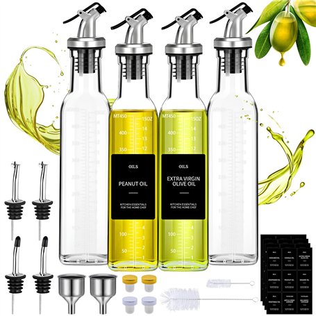 KIMIGO Lot De 4 Bouteille Huile Olive
