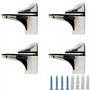 Supports de Fixation RéGlables Pince De Support De Verre Clamp - 4 Pcs Alliage de Zinc Miroir Salle Bain Fixations Clip pour éta