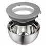 FAB4HOME Lot de 3 Bol Inox avec Couvercle Saladiers avec Couvercles Hermétiques et Fond Antidérapant en Silicone Bols à Mélanger