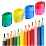 Srup 12 pièces Taille-Crayon Double Trou avec Couvercle, Taille-Crayon Double Trou, Ensemble de Taille-Crayon Manuel en Plastiqu