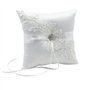Coussin D’alliances Porteur Oreiller Anneau - Bagues Mariage Romantique Bague de Forme carrée avec dentelle Bowknot Satin et Str