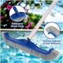 POOLAZA Kit de nettoyage de piscine avec filet de skimmer à mailles fines et brosse de piscine de 45 cm, skimmer en filet stable