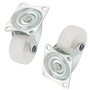 CHUEHKAK Lot de 16 roulettes pivotantes sans frein - 40 mm - Avec vis et tournevis - Pour meubles, caisses à outils - Blanc