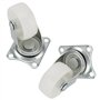 CHUEHKAK Lot de 16 roulettes pivotantes sans frein - 40 mm - Avec vis et tournevis - Pour meubles, caisses à outils - Blanc