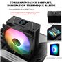 Thermalright AS120 Vision ARGB Noir Refroidisseur de processeur, refroidissement du processeur d’écran d’affichage avec puissanc