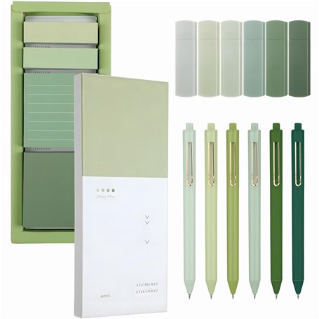 PLATEYTR Kit de Fournitures Scolaires Aesthetique Couleur Sticky Notes 480 Pièces Marque Page Adhesif Papeterie Maison