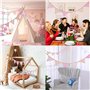 Duoleimi Chaîne de fanions Rose - Guirlande de 2.6m en Coton pour lit de Maison, lit de bébé & décoration, Chambre d'enfant Fill