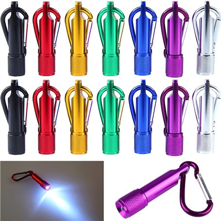 BLUESEABUY 14 Pièces Mini Lampe de Poche portable Mini Lampe Torche LED avec Porte-Clés pour ExtéRieur Randonnée Camping Voyage