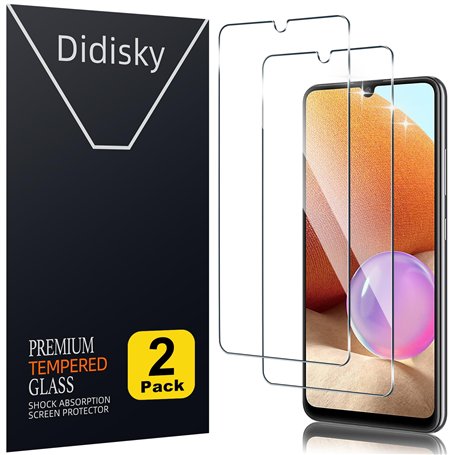 Didisky Lot de 2 Protecteur Verre Trempé pour Samsung Galaxy A32 4G