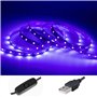 BAOMING UV Light LED Strip 3M USB Powered Black Light DC5V 12W Flexible Blacklight Strip Lights