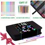 Melifluo Lot de 120 Stylos Gel Pailletés - 60 Couleurs avec 60 Recharges dans un Étui à Fermeture Éclair pour Coloriage Adulte e